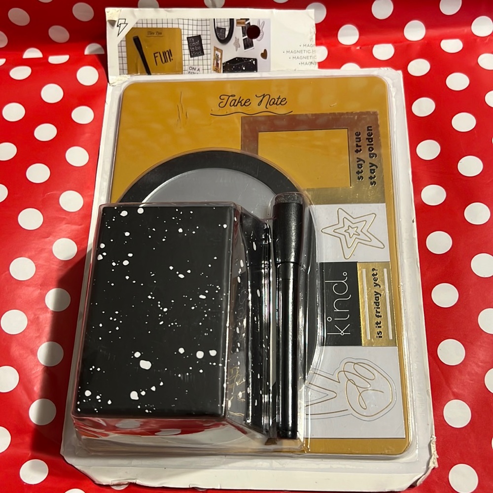 New Paper Riot Co Magnetic School Locker Black & Gold Mirror Magnets Frames Set